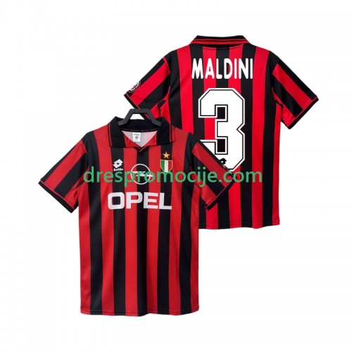 A.C. Milan MALDINI 3 Dres Retro Domaći 1996 1997 Kratkih Rukava A.C. Milan MALDINI 3 Dres Retro Domaći 1996 1997 Kratkih Rukava